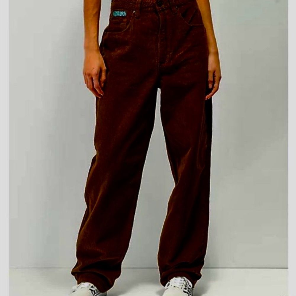 Empyre Tori Relaxed Wide-Leg Corduroy Pants in Dark Chocolate - Picture 1 of 10